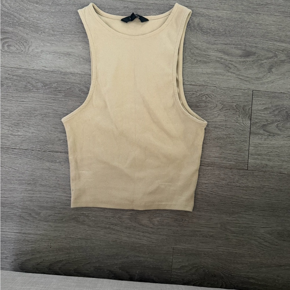 Glassons Tan Ribbed Tank Top